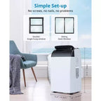 Acekool Climatiseur portable 12 000 BTU - Refroidissement, déshumidificateur et ventilateur 3-en-1 pour pièces jusqu'à 51 m², écran LED, télécommande