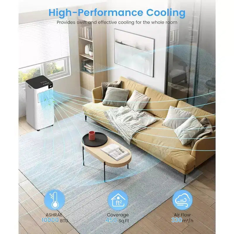 Climatiseurs portables ZAFRO, appareil de climatisation portable avec modes froid, ventilateur et déshumidificateur/refroidissement rapide/économique/télécommande