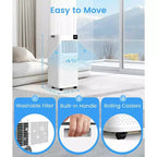 Climatiseurs portables ZAFRO, appareil de climatisation portable avec modes froid, ventilateur et déshumidificateur/refroidissement rapide/économique/télécommande