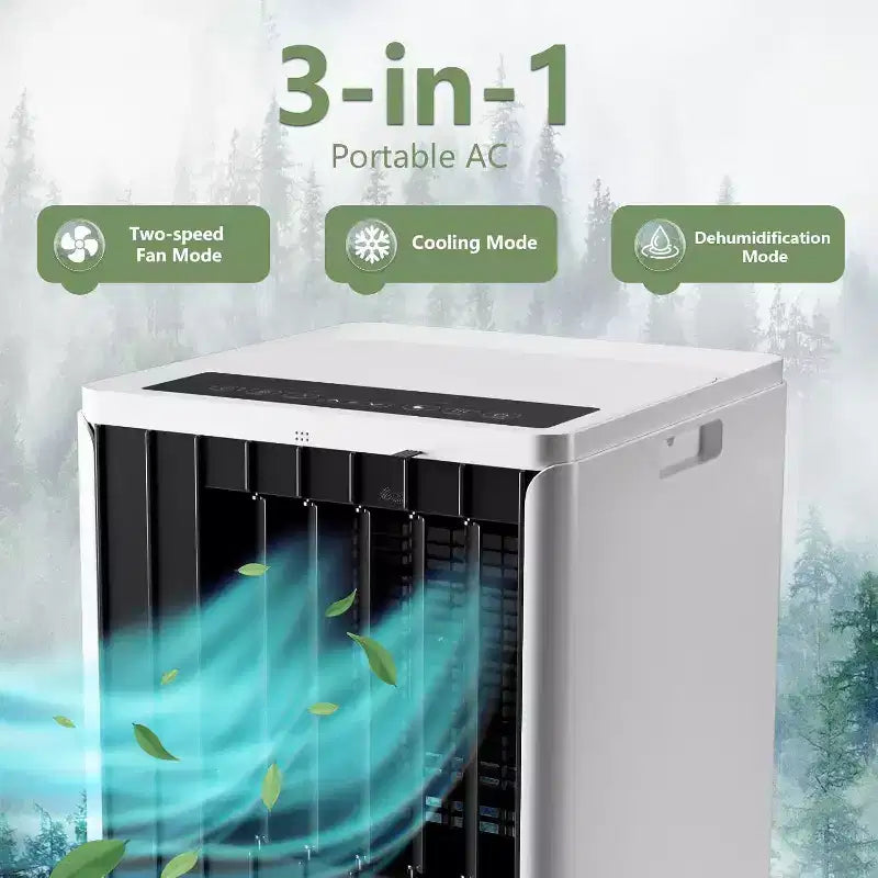 Climatiseur portable Acekool 8000 BTU, climatiseur silencieux 3-en-1 avec télécommande, refroidit jusqu'à 32,5 m², déshumidificateur, ventilateur, minuterie 24h