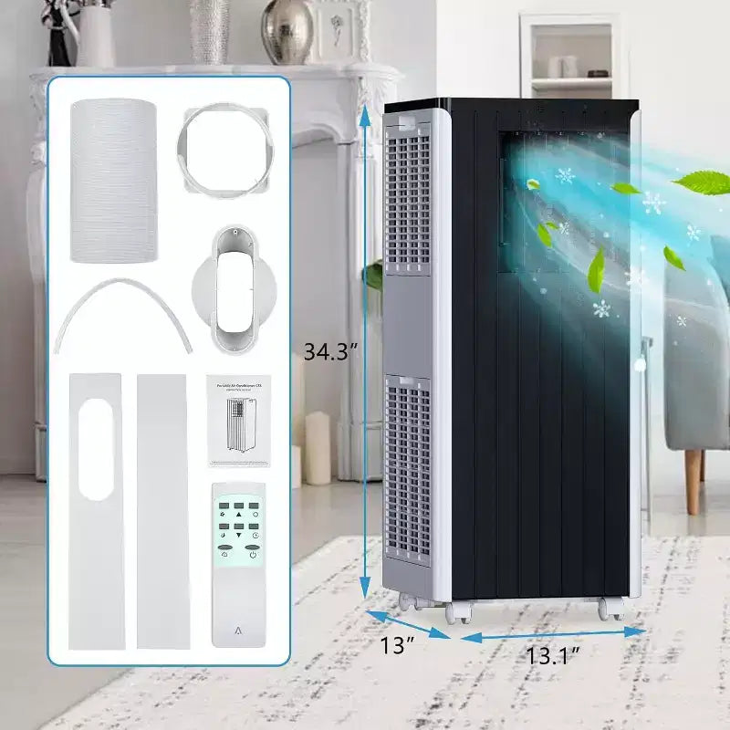 Climatiseur portable Acekool 8000 BTU, climatiseur silencieux 3-en-1 avec télécommande, refroidit jusqu'à 32,5 m², déshumidificateur, ventilateur, minuterie 24h