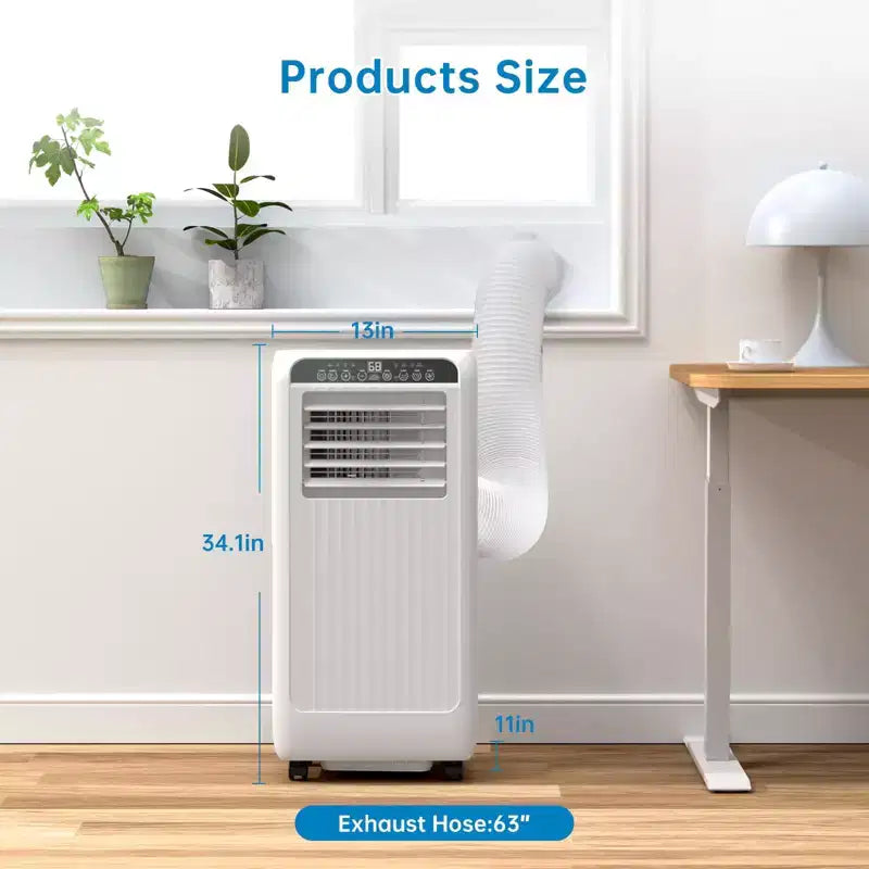 Climatiseur portable 8000 BTU avec refroidissement efficace, design compact et léger pour un transport facile, idéal pour les pièces petites à moyennes.