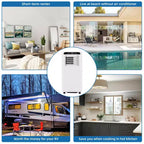 Climatiseur portable 8000 BTU avec refroidissement efficace, design compact et léger pour un transport facile, idéal pour les pièces petites à moyennes.