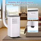 Climatiseur portable Acekool 8 000 BTU 3-en-1 (climatiseur/déshumidificateur/ventilateur), rafraîchit 32,5 m², mode veille silencieux, télécommande et kit fenêtre