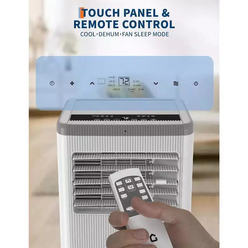 Climatiseur portable Acekool 8 000 BTU 3-en-1 (climatiseur/déshumidificateur/ventilateur), rafraîchit 32,5 m², mode veille silencieux, télécommande et kit fenêtre