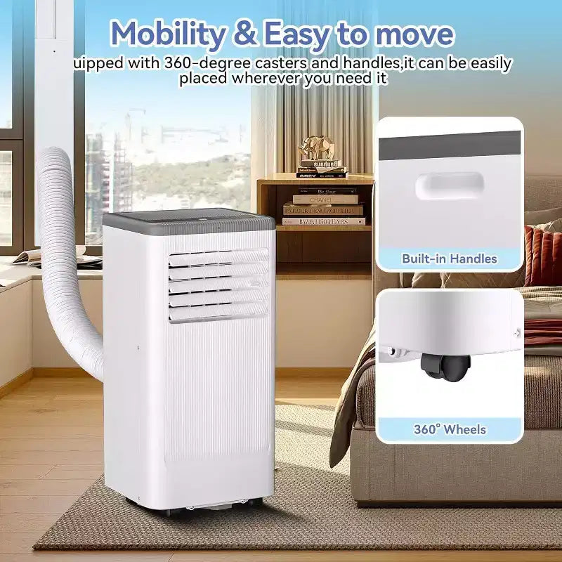 Climatiseur et Chauffage Portable Acekool 10 000 BTU, 3-en-1 Climatiseur, Pompe à Chaleur, Ventilateur, Déshumidificateur, Télécommande, Minuteur 24H, Refroidit 42 m², Kit Fenêtre