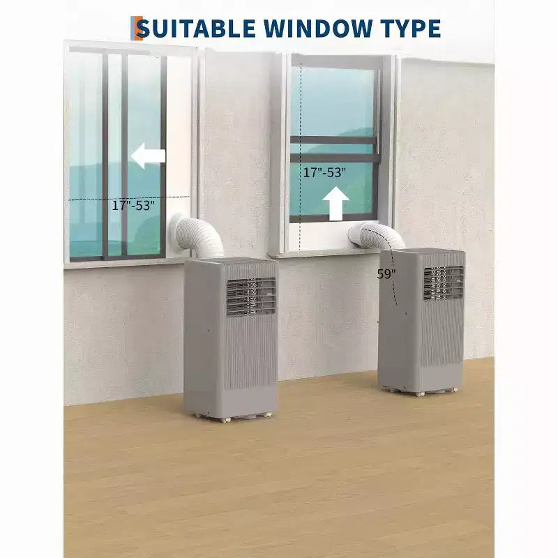 Climatiseur portable Acekool 8000 BTU, unité de climatisation 3-en-1 avec ventilateur et déshumidificateur, télécommande et minuterie 24h, rafraîchit des pièces jusqu'à 32,5 m²