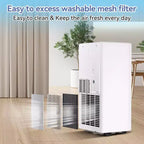Climatiseur portable Acekool 10 000 BTU, 3-en-1 : climatiseur, déshumidificateur, ventilateur, rafraîchit 52 m², télécommande, écran LED, minuterie 24h, roulettes, blanc