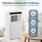 Climatiseur portable Acekool 8 000 BTU, ventilateur déshumidificateur 4 en 1, pour pièces jusqu'à 32,5 m², minuterie, télécommande, déplacement facile