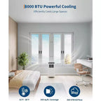 Climatiseur portable Acekool 8 000 BTU, ventilateur déshumidificateur 4-en-1, télécommande, minuterie, pour pièces jusqu'à 32,5 m², kit de fenêtre