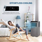 Climatiseur portable Acekool 8 000 BTU, 4 en 1, AC, Déshumidificateur, Ventilateur, Mode veille, Télécommande, Minuteur, Kit de fenêtre, pour pièces jusqu'à 32 m², Gris