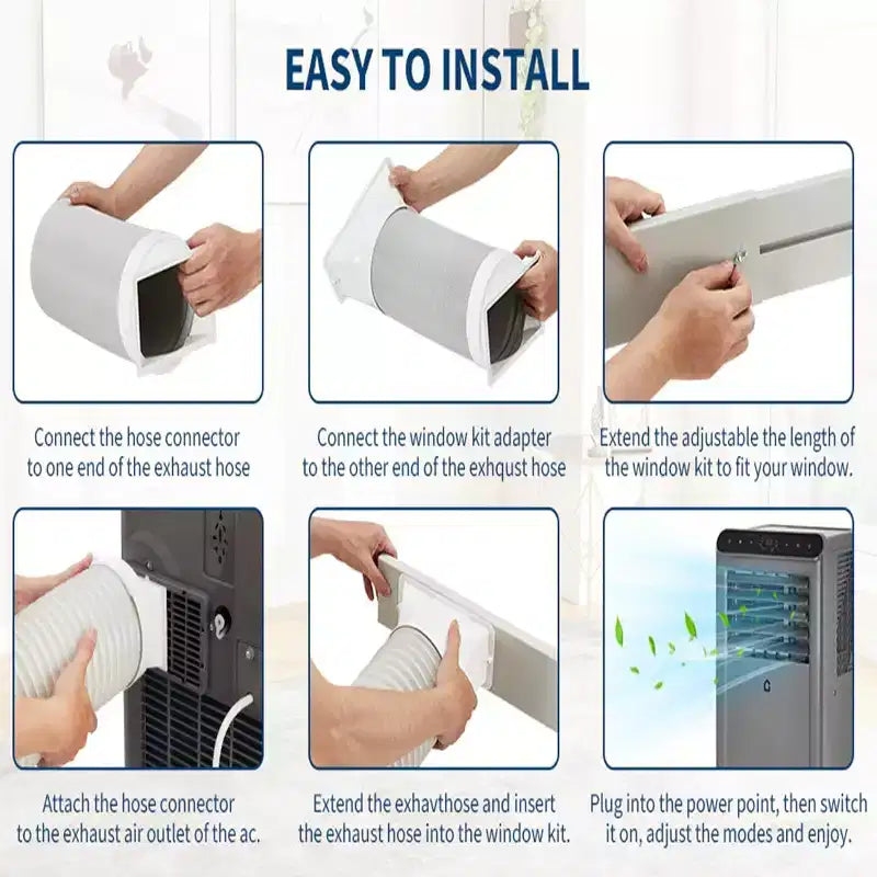 Climatiseur portable Acekool 8 000 BTU, 4 en 1, AC, Déshumidificateur, Ventilateur, Mode veille, Télécommande, Minuteur, Kit de fenêtre, pour pièces jusqu'à 32 m², Gris