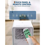 Climatiseur portable Acekool 8 000 BTU, ventilateur déshumidificateur 3-en-1, deux moteurs, oscillation automatique, télécommande, pour pièces jusqu'à 32,5 m², blanc