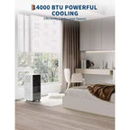 Climatiseur portable Acekool 14 000 BTU, 3-en-1 (climatisation, ventilateur, déshumidificateur), pour pièce jusqu'à 65 m², télécommande, minuterie, mode veille, noir+blanc