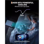 Climatiseur portable Acekool 14 000 BTU, 3-en-1 (climatisation, ventilateur, déshumidificateur), pour pièce jusqu'à 65 m², télécommande, minuterie, mode veille, noir+blanc