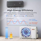 Climatiseur Costway 9100BTU Wifi Mini Split AC 20.5 SEER2 115V Inverter Blanc/Gris