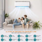 AMERLIFE Climatiseur Mini Split Pompe à Chaleur, Climatiseur Onduleur Energy Star avec Contrôle Intelligent Wi-Fi