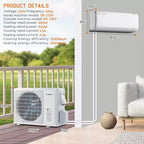 AMERLIFE Climatiseur Mini Split Pompe à Chaleur, Climatiseur Onduleur Energy Star avec Contrôle Intelligent Wi-Fi