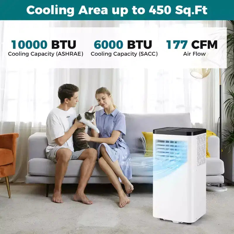 Climatiseur portable Costway 8000/10000 BTU avec ventilateur et déshumidificateur, télécommande