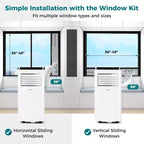 Climatiseur portable Costway 8000/10000 BTU avec ventilateur et déshumidificateur, télécommande