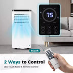 Climatiseur portable Costway 8000/10000 BTU avec ventilateur et déshumidificateur, télécommande