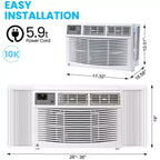 Climatiseur de fenêtre compact GustoWave, blanc, neuf