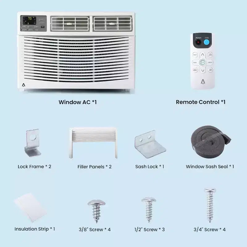 Climatiseur de fenêtre compact GustoWave, blanc, neuf