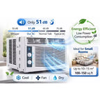 Acekool 5,000 BTU Window Air Conditioner, Fast Cooling Window AC with Remote, Timer, Quiet Room Cooling for Small Rooms up to 300 Sq Ft