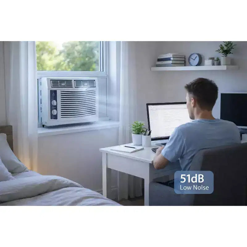 Acekool 5,000 BTU Window Air Conditioner, Fast Cooling Window AC with Remote, Timer, Quiet Room Cooling for Small Rooms up to 300 Sq Ft