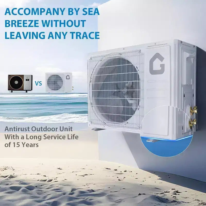 Climatiseur et Chauffage Mini Split Acekool 9 000 BTU, Pompe à Chaleur CVC Sans Conduit 20 SEER2, Contrôle WiFi, Refroidit les Pièces jusqu'à 42 m²