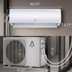 Acekool Mini-climatiseur mural inverter 9000 BTU, pompe à chaleur, 19 SEER2, contrôle intelligent WiFi, système sans conduit 115V pour pièces jusqu'à 42 m²