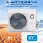Climatiseur et thermopompe bibloc Acekool 11 500 BTU, CVC sans conduit avec inverseur SEER 18,5 et Wi-Fi, refroidit les pièces jusqu'à 70 m²