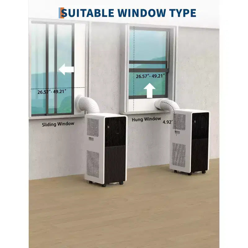 14,000 BTU Drainage-free Portable Air Conditioner for Indoor Rooms, 3 in-1 AC Unit for Bedroom 225-300 Sq.Ft