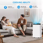 Climatiseur portable 14 000 BTU, unité de climatisation 3-en-1 avec refroidissement, ventilateur et déshumidificateur, pour pièces jusqu'à 70 m²
