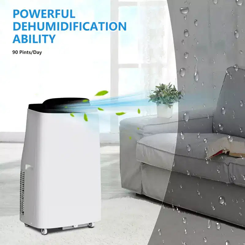 Climatiseur portable 14 000 BTU, unité de climatisation 3-en-1 avec refroidissement, ventilateur et déshumidificateur, pour pièces jusqu'à 70 m²