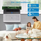 Climatiseur de fenêtre en U de 8 000 BTU Ultra silencieux Efficace sur le plan énergétique Profondeur réglable Télécommande Filtre lavable