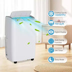 Climatiseur portable 14 000 BTU avec déshumidificateur intégré – Unité de climatisation portable pour pièces jusqu'à 70 m², télécommande, kit d'évacuation pour fenêtre
