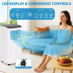 Climatiseur portable 8000 BTU - Refroidit 32 m² Climatiseur portable 3-en-1 déshumidificateur ventilateur