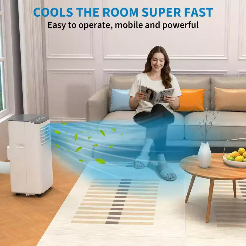 Climatiseur portable 8000 BTU - Refroidit 32 m² Climatiseur portable 3-en-1 déshumidificateur ventilateur