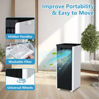 Climatiseur portable 8 000 BTU avec déshumidificateur et ventilateur intégrés – Refroidit jusqu'à 32,5 m² – Minuteur, mode veille, télécommande et kit fenêtre inclus