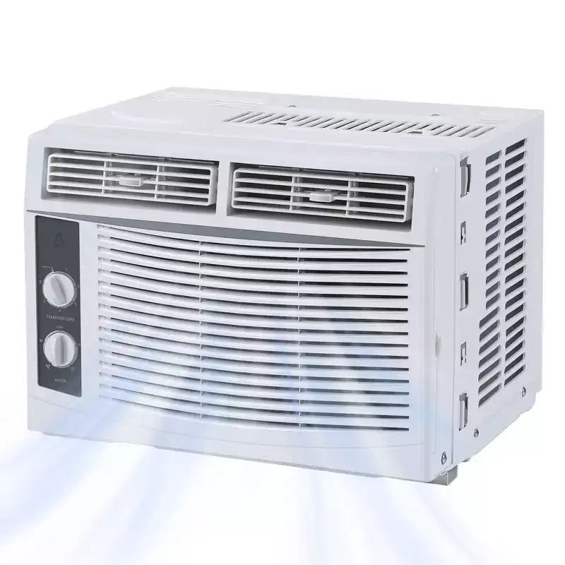 Climatiseur de fenêtre économe en énergie de 5000 BTU pour pièces jusqu'à 14 m² Fonctionnement silencieux, commandes mécaniques, installation facile