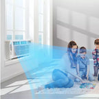 Climatiseur de fenêtre contrôlable par application et télécommande : unité de 10 000 BTU pour fenêtres, refroidit des pièces jusqu'à 42 m². Idéal avec les modes veille et minuterie programmable.