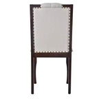 Silla de comedor de lino beige con respaldo alto, capitoné, juego de 4