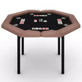 48 8-Player Foldable Poker Table  Octagon Casino Game Table with Padded Rails & Stainless Steel Cup Holders for Family Game Nights