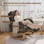Sillón mecedora deslizante tapizado con bolsillo lateral, estructura de madera, 1 asiento, varios colores