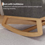 Sillón mecedora deslizante tapizado con bolsillo lateral, estructura de madera, 1 asiento, varios colores