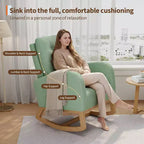 Sillón mecedora deslizante tapizado con bolsillo lateral, estructura de madera, 1 asiento, varios colores