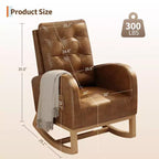 Sillón mecedora deslizante tapizado con bolsillo lateral, estructura de madera, 1 asiento, varios colores