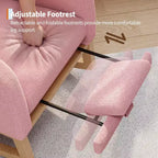 Sillón mecedora deslizante tapizado con bolsillo lateral, estructura de madera, 1 asiento, varios colores
