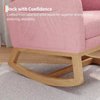 Sillón mecedora deslizante tapizado con bolsillo lateral, estructura de madera, 1 asiento, varios colores